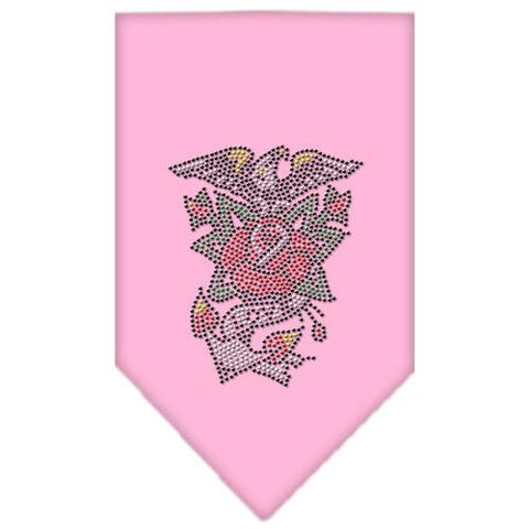 Eagle Rose Rhinestone Bandana Light Pink Small