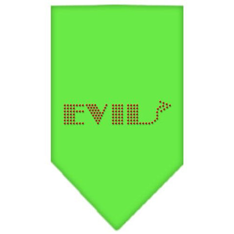 Evil Rhinestone Bandana Lime Green Large