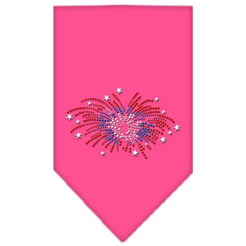 Fireworks Rhinestone Bandana Bright Pink Large