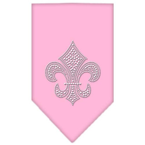 Fleur De Lis Rhinestone Bandana Light Pink Small