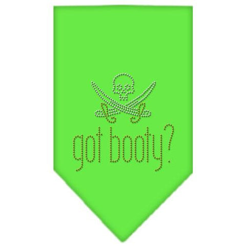 Got Booty Rhinestone Bandana Lime Green Large