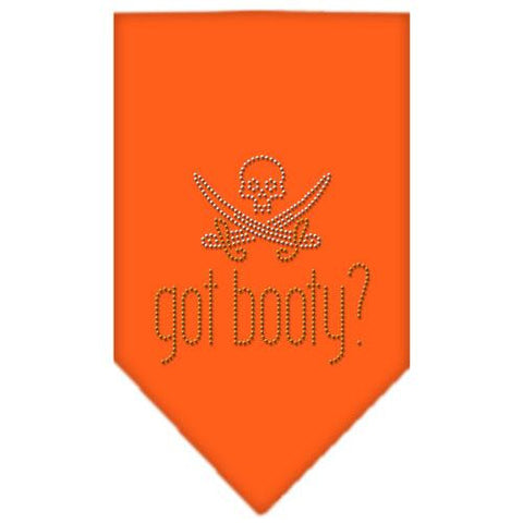 Got Booty Rhinestone Bandana Orange Small