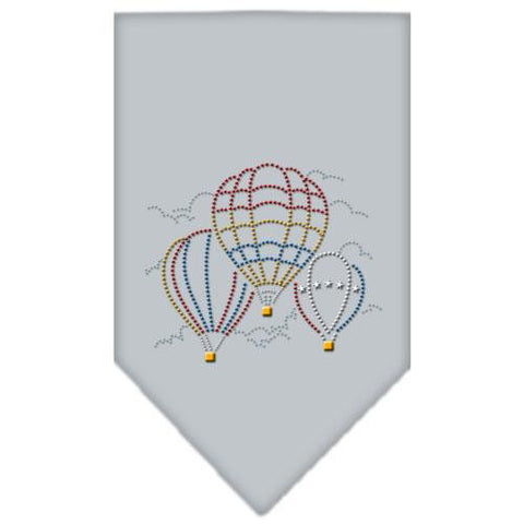 Hot Air Balloons Rhinestone Bandana Grey Small