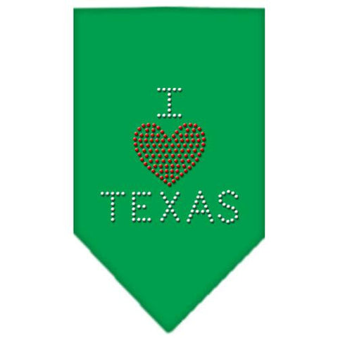 I Heart Texas Rhinestone Bandana Emerald Green Small