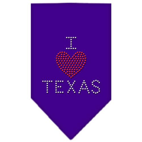 I Heart Texas Rhinestone Bandana Purple Small