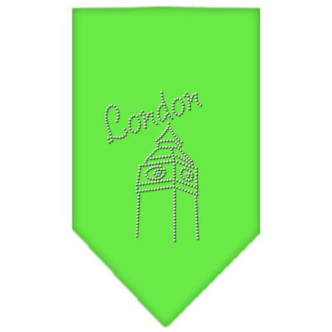 London Rhinestone Bandana Lime Green Large