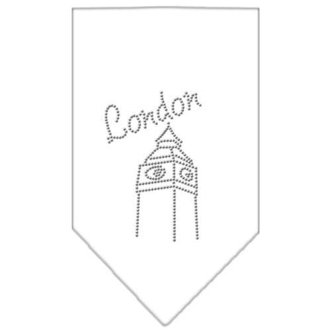 London Rhinestone Bandana White Small