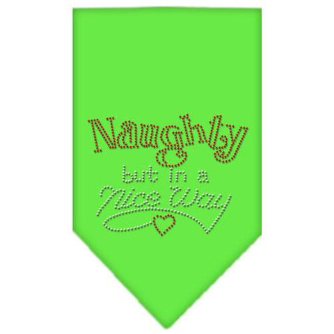 Naughty but in a Nice Way Rhinestone Bandana Lime Green Large