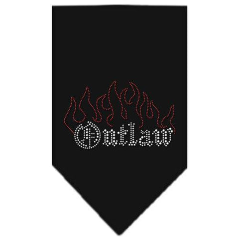 Outlaw Rhinestone Bandana Black Large