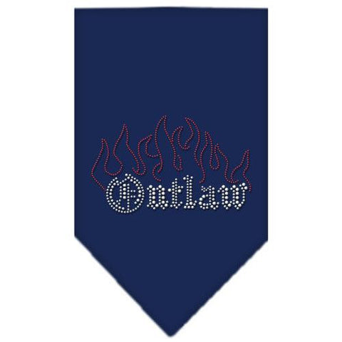 Outlaw Rhinestone Bandana Navy Blue Small