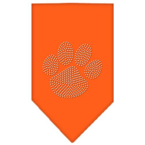 Paw Clear Rhinestone Bandana Orange Small