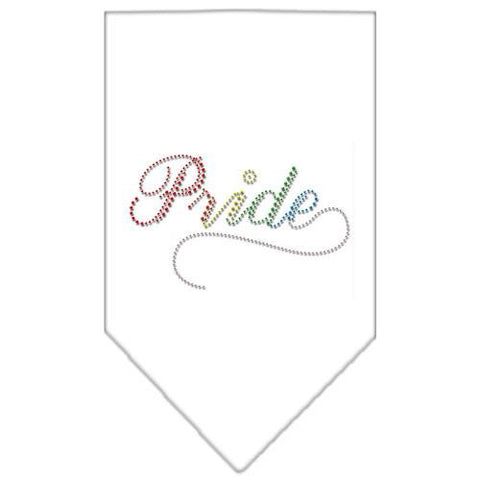 Pride Rhinestone Bandana White Large