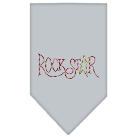 Rock Star Rhinestone Bandana Grey Large