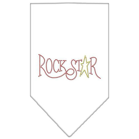 Rock Star Rhinestone Bandana White Large