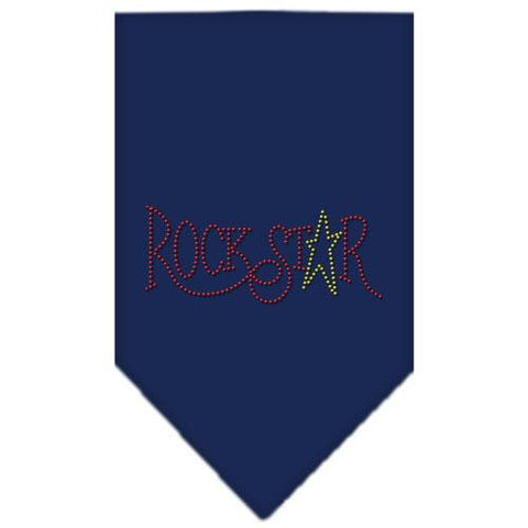 Rock Star Rhinestone Bandana Navy Blue Small