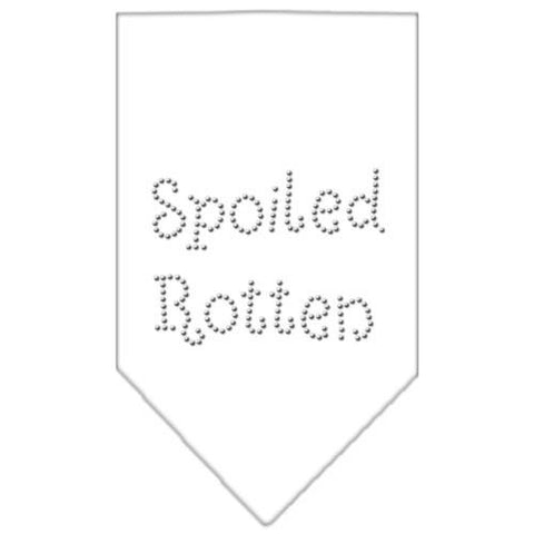 Spoiled Rotten Rhinestone Bandana White Small