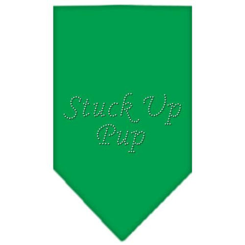 Stuck Up Pup Rhinestone Bandana Emerald Green Small