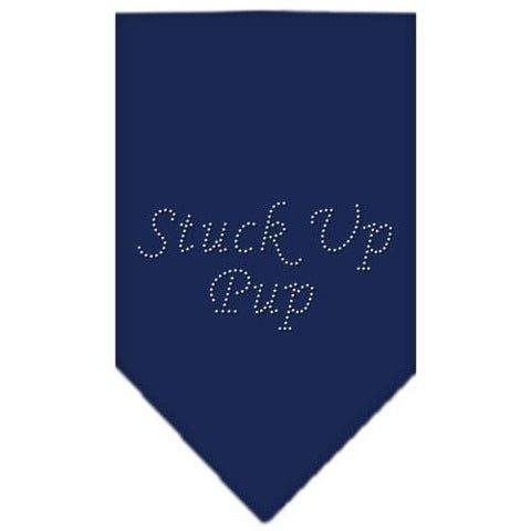 Stuck Up Pup Rhinestone Bandana Navy Blue Small