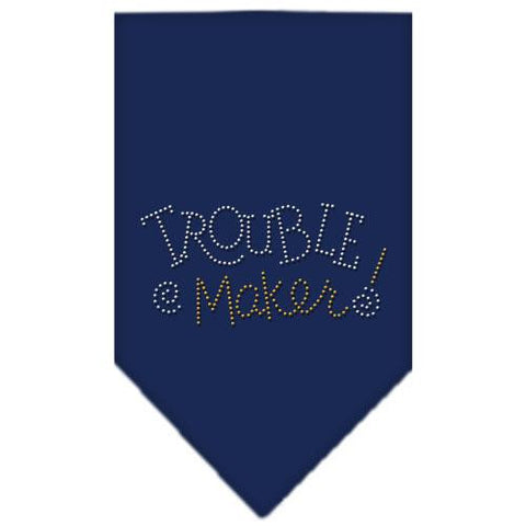 Trouble Maker Rhinestone Bandana Navy Blue large