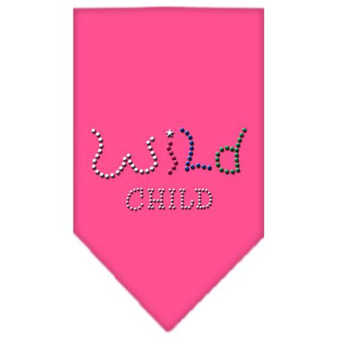 Wild Child Rhinestone Bandana Bright Pink Small