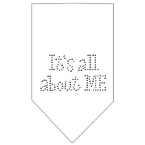 Its All About Me Rhinestone Bandana White Small