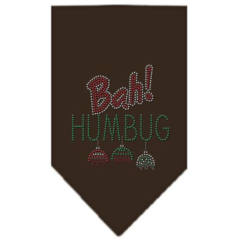 Bah Humbug Rhinestone Bandana Brown Small