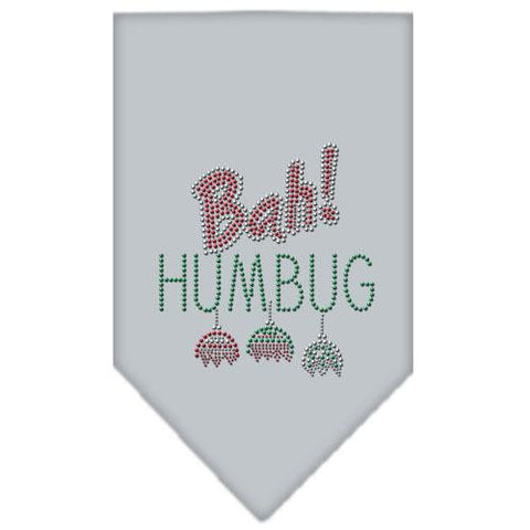 Bah Humbug Rhinestone Bandana Grey Small