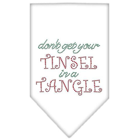 Tinsel in a Tangle Rhinestone Bandana White Large