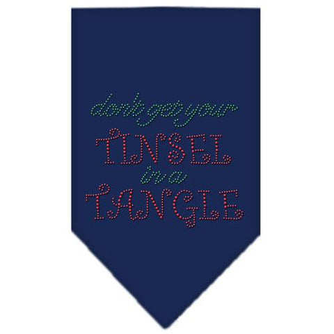 Tinsel in a Tangle Rhinestone Bandana Navy Blue Small