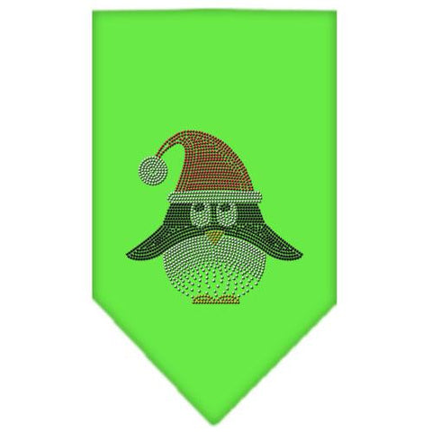 Santa Penguin Rhinestone Bandana Lime Green Small