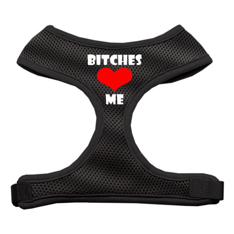 Bitches Love Me Soft Mesh Harnesses Black Large