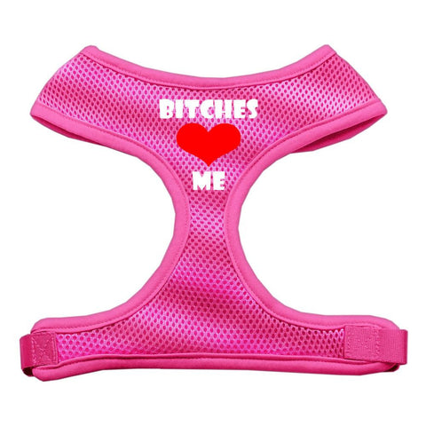 Bitches Love Me Soft Mesh Harnesses Pink Small