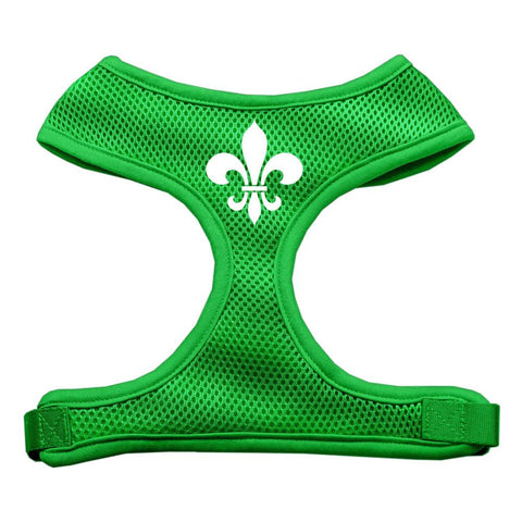 Fleur de Lis Design Soft Mesh Harnesses Emerald Green Large