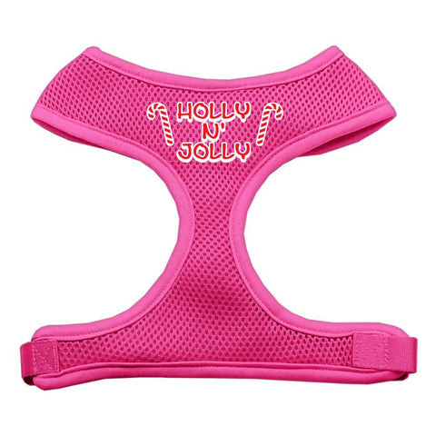 Holly N Jolly Screen Print Soft Mesh Harness  Pink Small