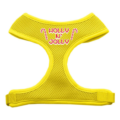 Holly N Jolly Screen Print Soft Mesh Harness  Yellow Small