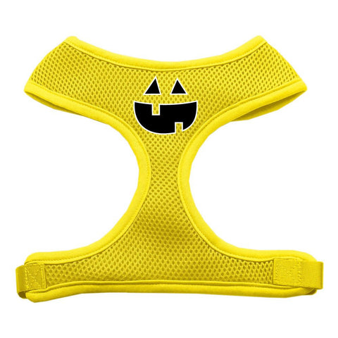 Pumpkin Face Design Soft Mesh Harnesses Yellow Large