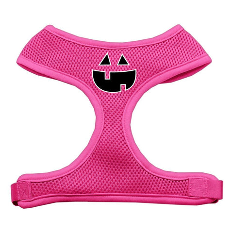 Pumpkin Face Design Soft Mesh Harnesses Pink Medium