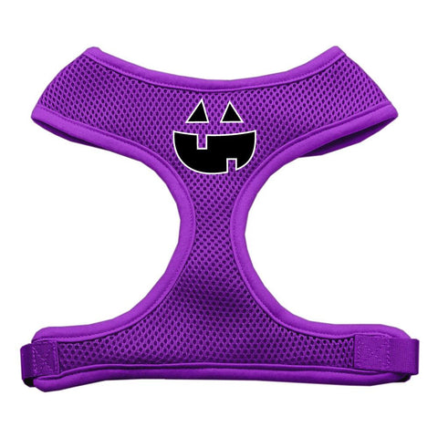 Pumpkin Face Design Soft Mesh Harnesses Purple Small