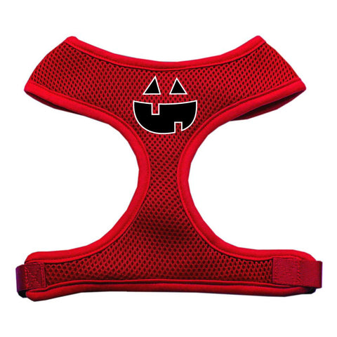 Pumpkin Face Design Soft Mesh Harnesses Red Extra Large