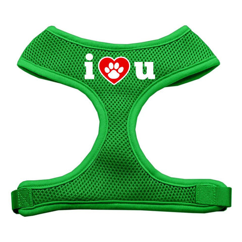 I Love U Soft Mesh Harnesses Emerald Green Small