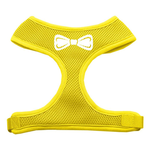 Bow Tie Screen Print Soft Mesh Harness Yellow Extra Large