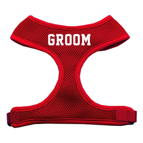 Groom Screen Print Soft Mesh Harness Red Medium