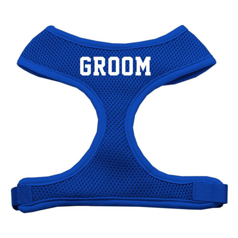 Groom Screen Print Soft Mesh Harness Blue Extra Large