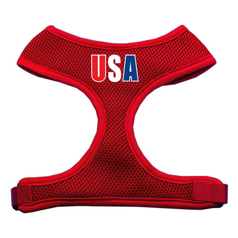 USA Star Screen Print Soft Mesh Harness Red Extra Large