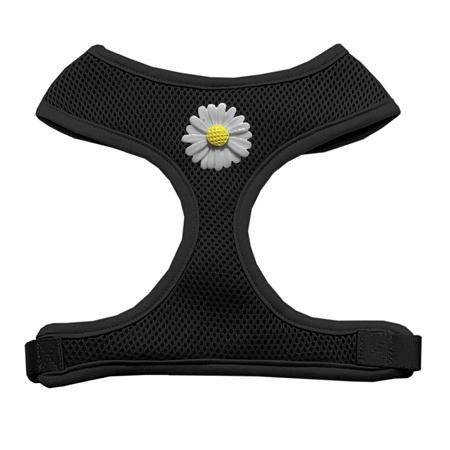 White Daisies Chipper Black Harness Large