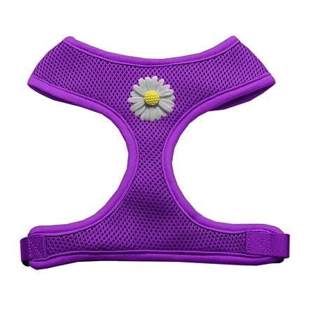 White Daisies Chipper Purple Harness Small