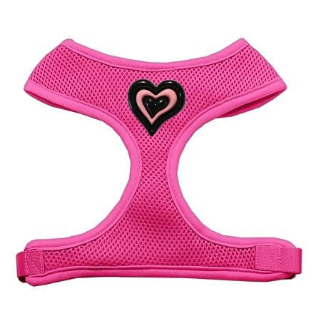 Black and Pink Hearts Chipper Pink Harness Large