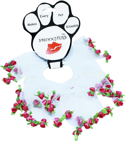 Rose Smoocher White with Bright Pink Roses Size XL