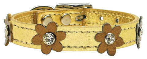 Flower Leather Gold w- Bronze Flowers 10