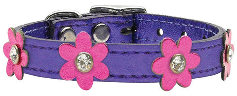 Flower Leather Metallic Purple w- Metallic Pink 10